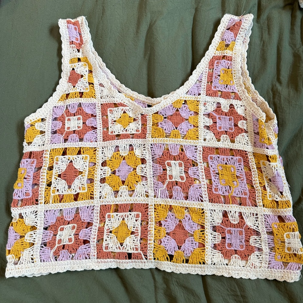 Colorful crochet top